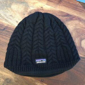 PATAGONIA Cable Beanie Hat Fleece Lined Black Women's OS
